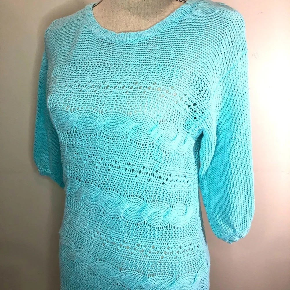 Sweater knit crochet RUFF HEWN S M